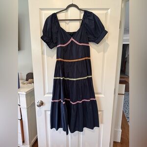 English Factory Puff Sleeve Tiered Maxi Dress Size M